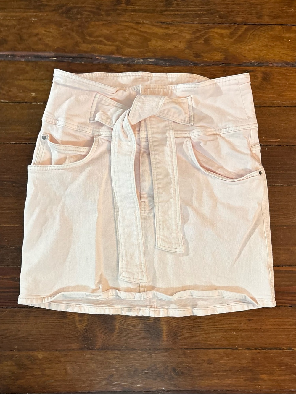 Rebecca minkoff pink denim belted skirt size L - Picture 3 of 7